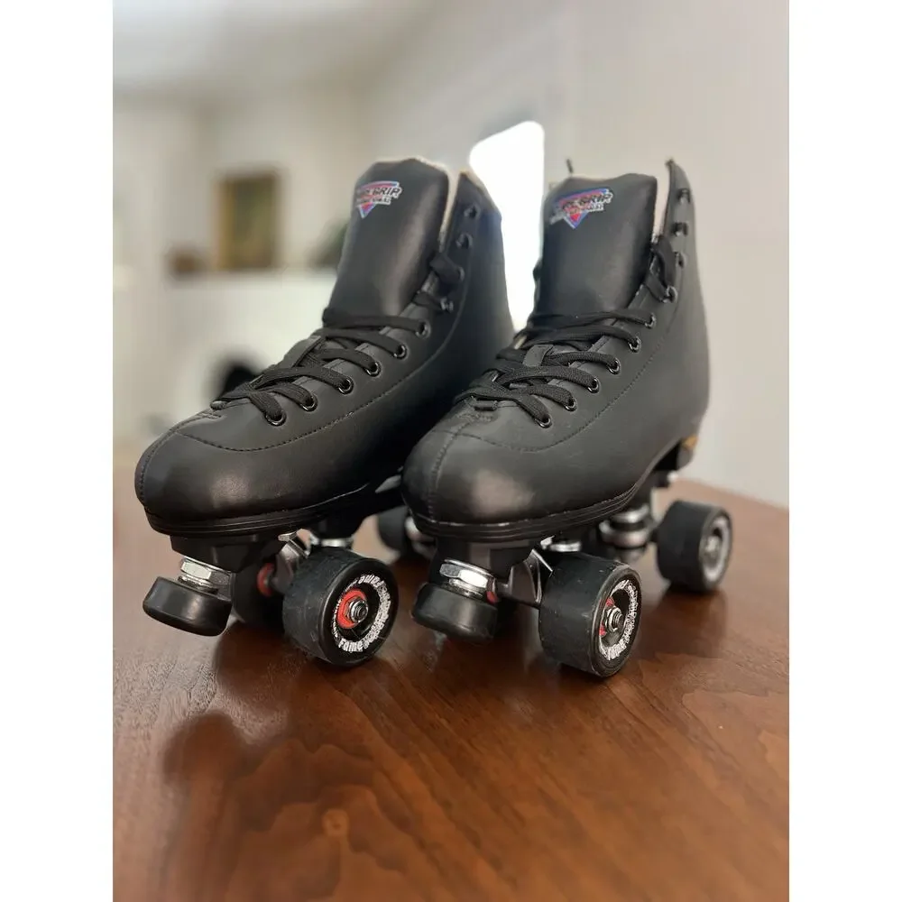 Sure-Grip International Fame Black Quad Roller Skates - Great Condition Size 7 - Picture 1 of 8